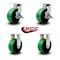 Service Caster 8'' Heavy Duty Green Poly on Cast Iron Wheel Caster Set 2 Brakes 2 Rigid, 4PK CRAN-SCC-KP92S830-PUR-GB-SLB-2-R-2 - alternate 2